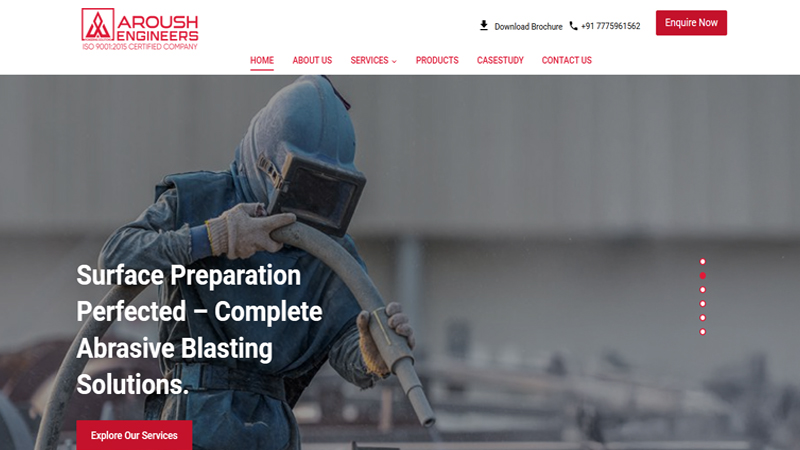 Aroush Engineers website — Genius Mindzz portfolio