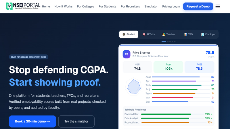 NSEI Portal website — Genius Mindzz portfolio