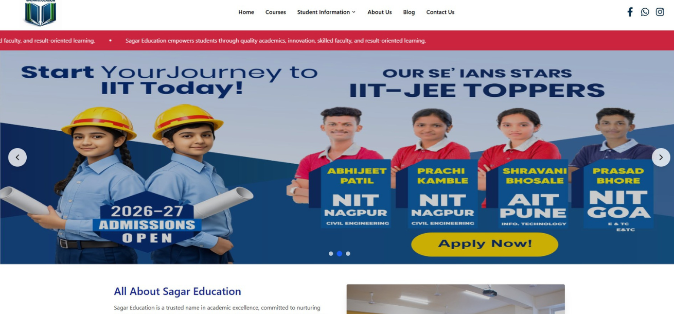 Sagar Education Case Study
